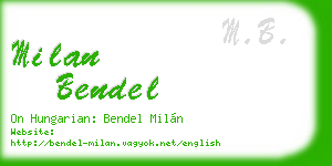 milan bendel business card